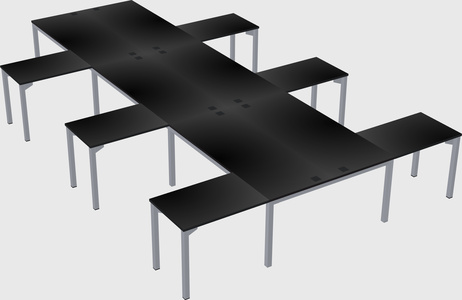 Shared l-shaped desk