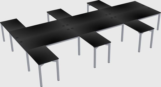 Shared l-shaped desk