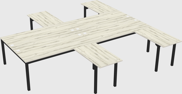 Shared l-shaped desk