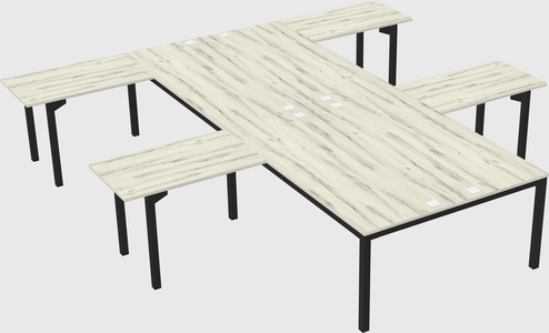 Shared l-shaped desk