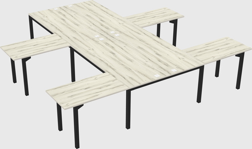 Shared l-shaped desk
