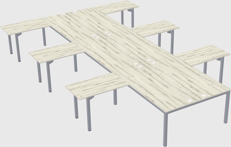 Shared l-shaped desk