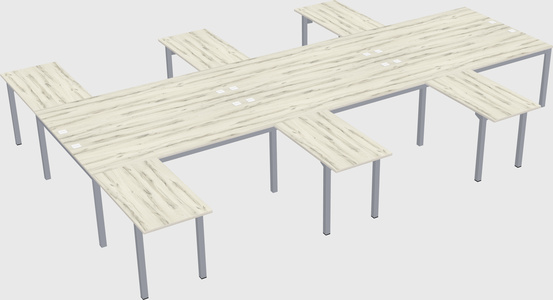 Shared l-shaped desk
