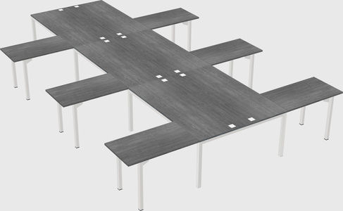 Shared l-shaped desk