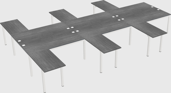 Shared l-shaped desk
