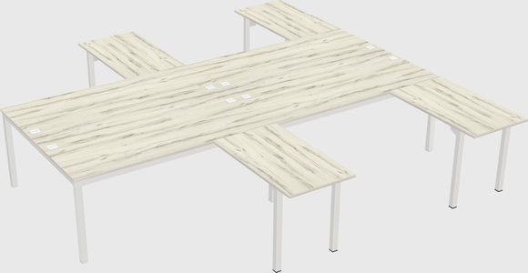 Shared l-shaped desk