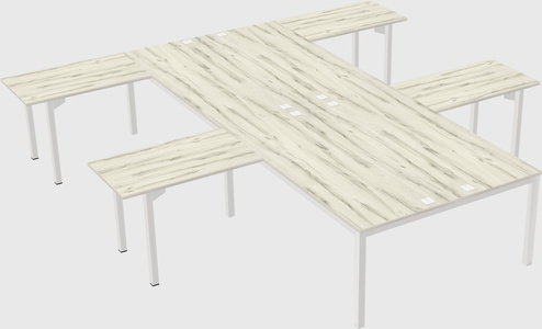 Shared l-shaped desk
