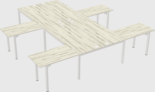 Shared l-shaped desk