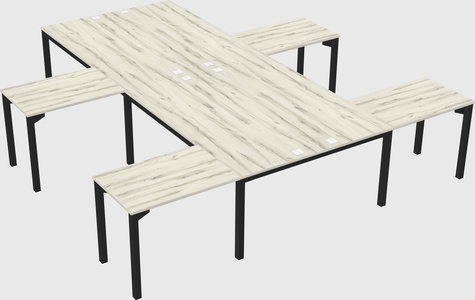 Shared l-shaped desk