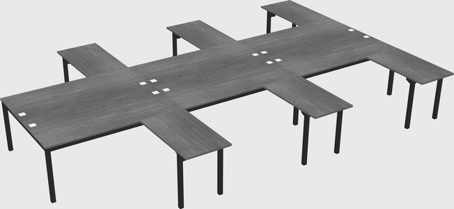 Shared l-shaped desk