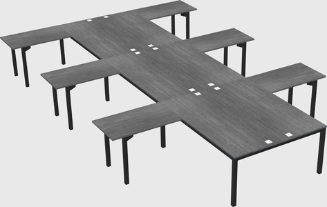 Shared l-shaped desk