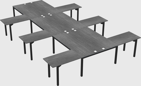 Shared l-shaped desk