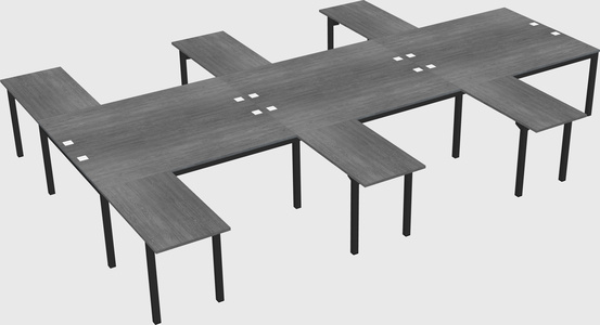Shared l-shaped desk