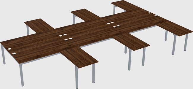 Shared l-shaped desk