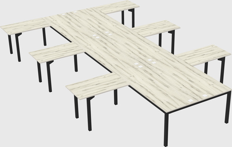 Shared l-shaped desk