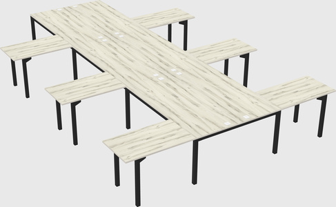 Shared l-shaped desk