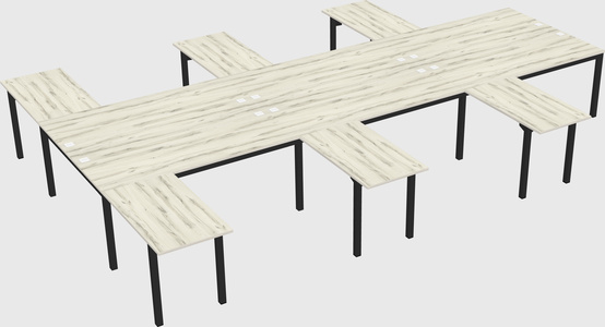 Shared l-shaped desk