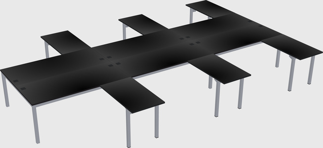 Shared l-shaped desk