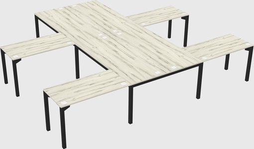 Shared l-shaped desk