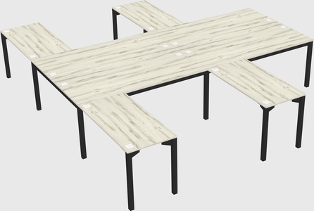 Shared l-shaped desk
