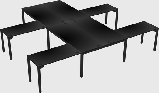 Shared l-shaped desk