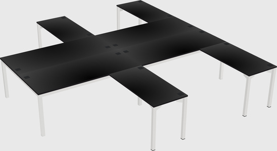 Shared l-shaped desk