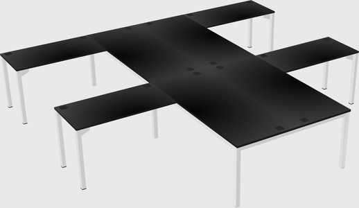 Shared l-shaped desk