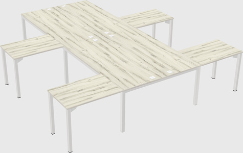 Shared l-shaped desk