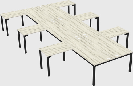 Shared l-shaped desk
