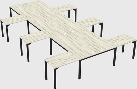Shared l-shaped desk