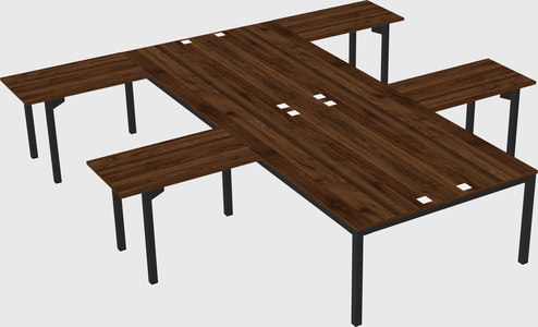 Shared l-shaped desk