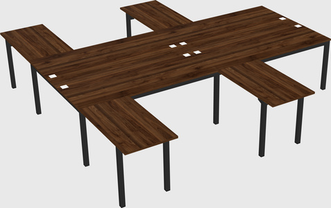 Shared l-shaped desk