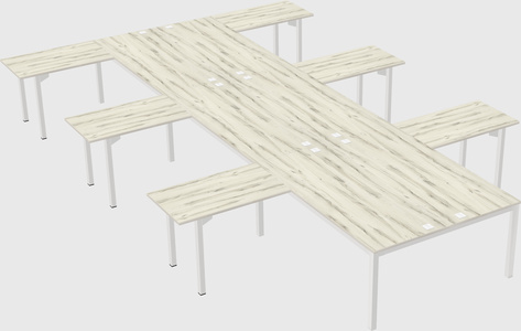Shared l-shaped desk