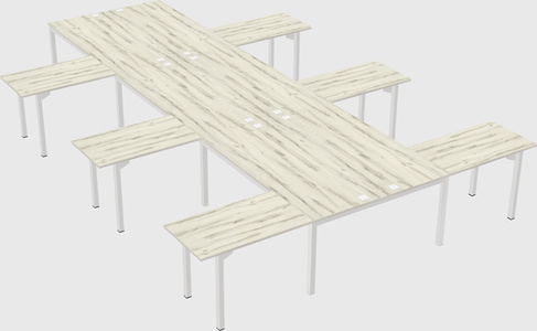 Shared l-shaped desk