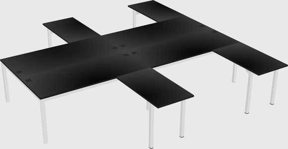 Shared l-shaped desk