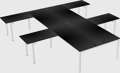 Shared l-shaped desk