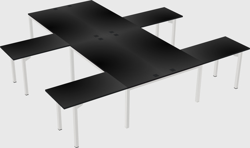 Shared l-shaped desk