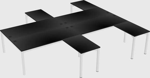Shared l-shaped desk
