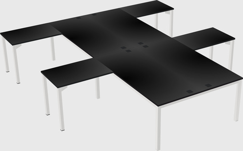 Shared l-shaped desk