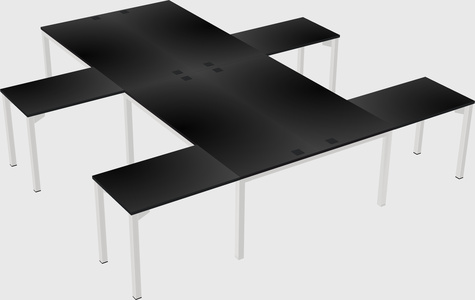 Shared l-shaped desk