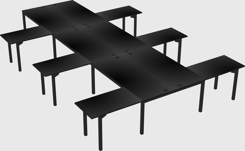 Shared l-shaped desk