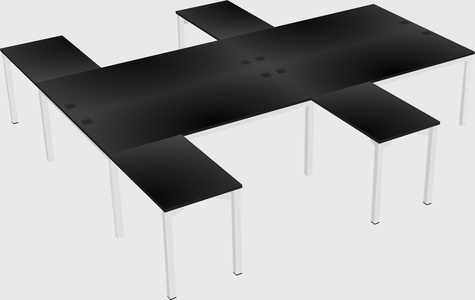 Shared l-shaped desk