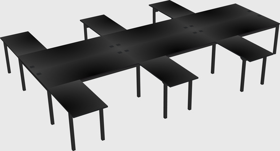 Shared l-shaped desk