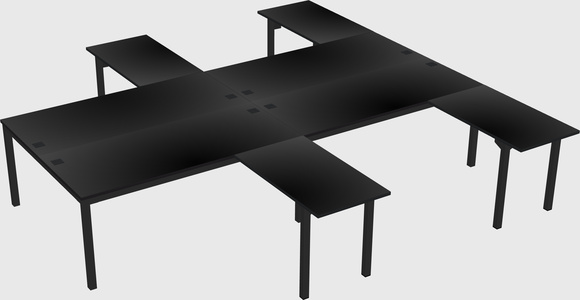 Shared l-shaped desk