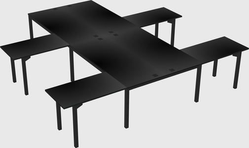 Shared l-shaped desk
