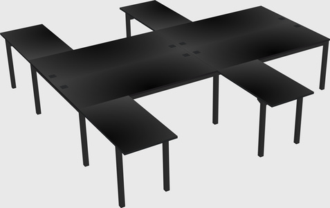 Shared l-shaped desk