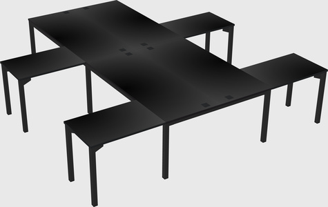 Shared l-shaped desk