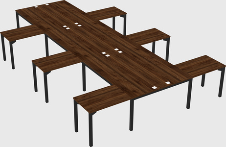 Shared l-shaped desk