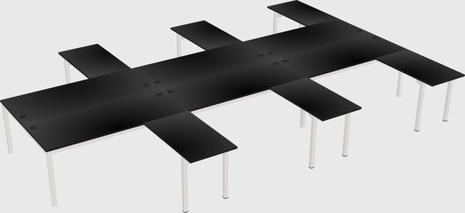 Shared l-shaped desk