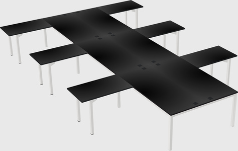 Shared l-shaped desk